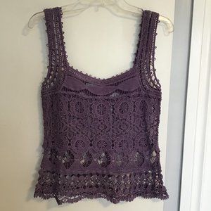 MAURICES Floral Crochet Boho Hippie  Tank Top